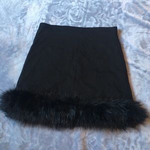 Faux Fur Trim Skirt